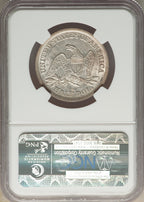 1853 50C Arrow and Rays Seated Half Dollar NGC MS63