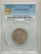 1875-CC 20C Twenty Cent Pieces PCGS XF45