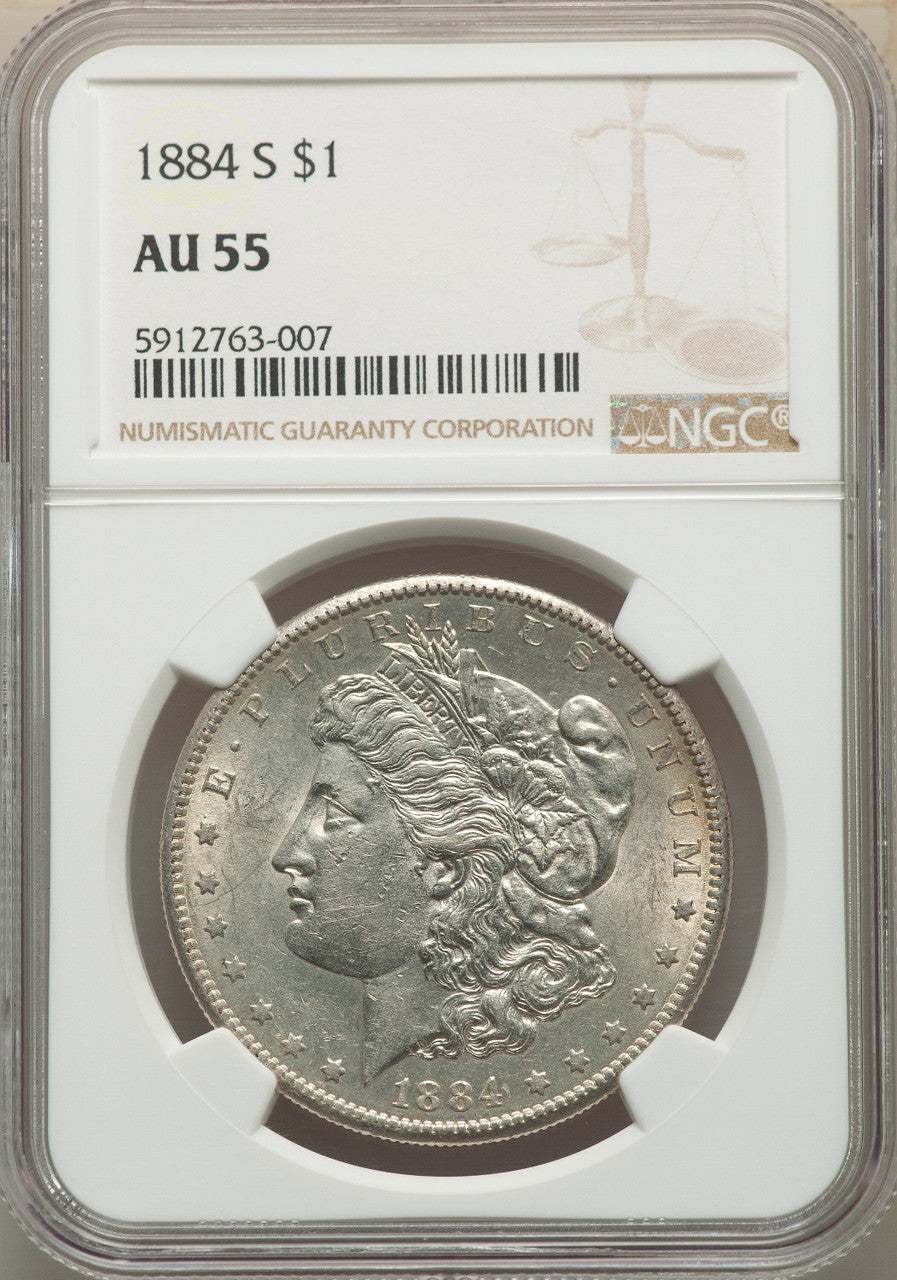 1884-S S$1 Morgan Dollar NGC AU55
