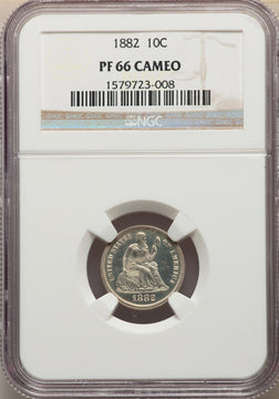 1882 10C CA Proof Seated Dime NGC PR66