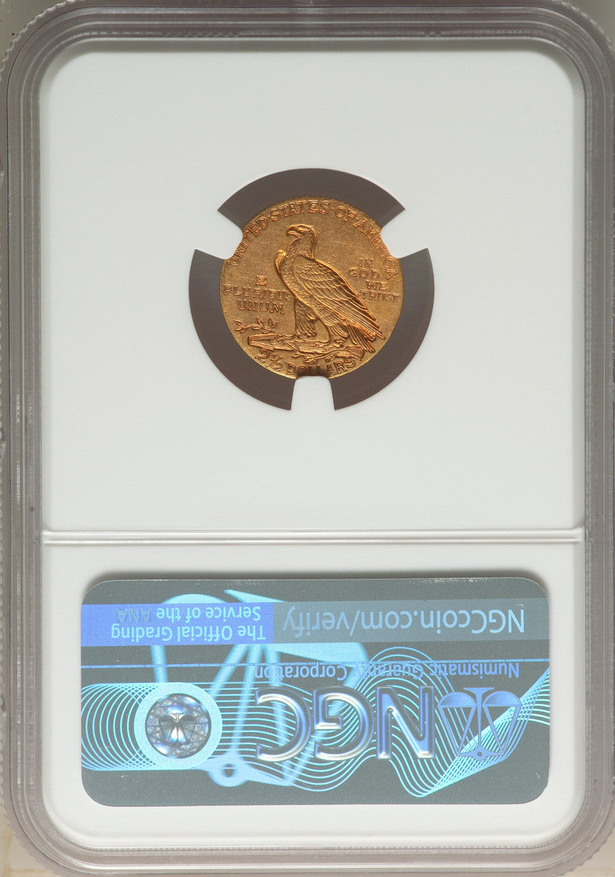 1911-D $2.50 WEAK D Indian Quarter Eagle NGC AU55