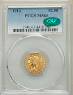 1914 $2.50 Indian Quarter Eagle PCGS MS63 CAC