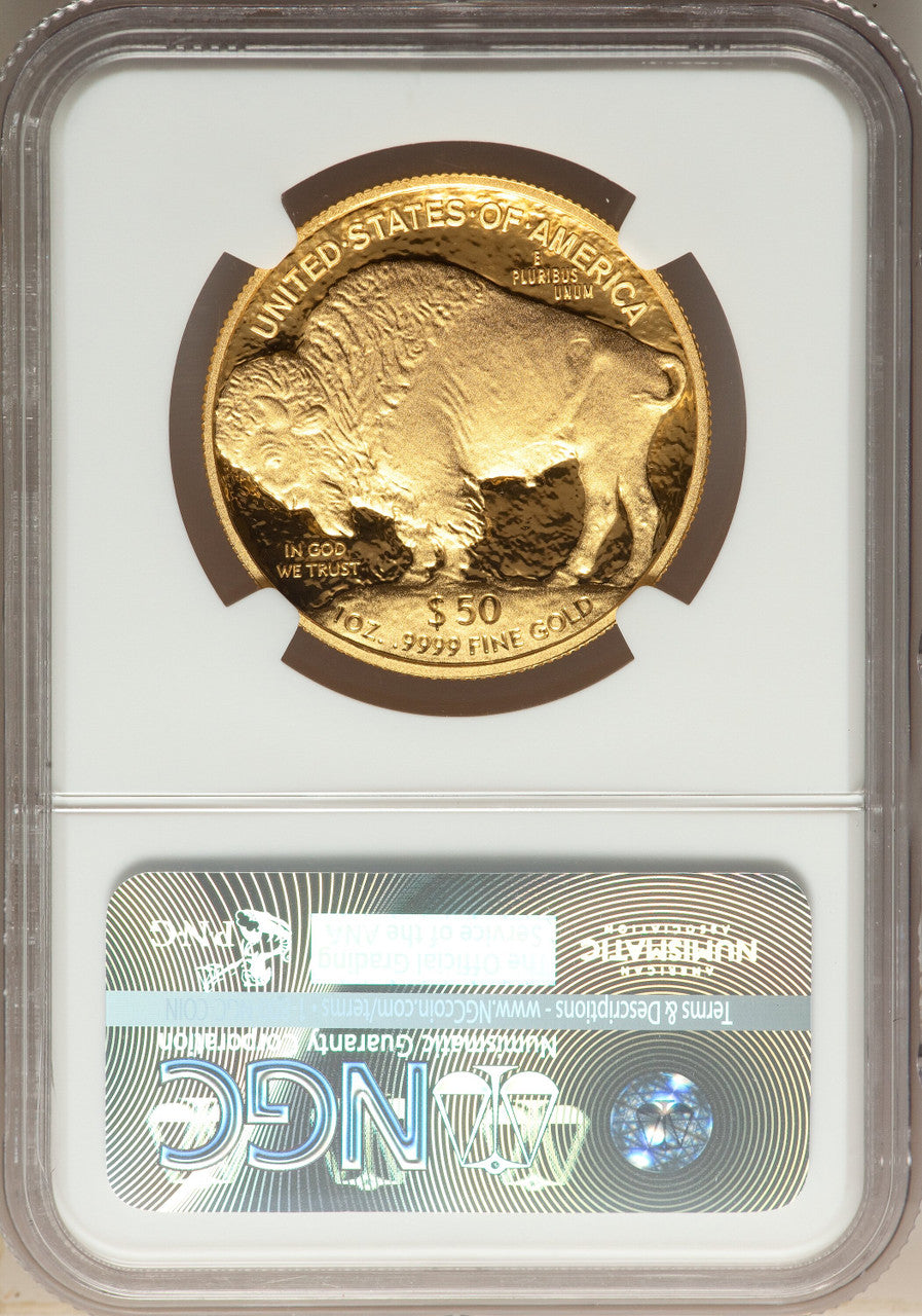 2008-W $50 One-Ounce Gold Buffalo .9999 Fine Gold NGC PF70
