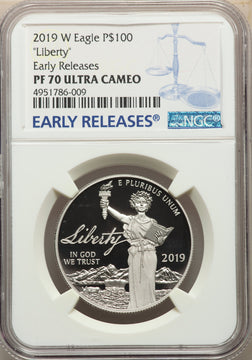 2019-W $100 One-Ounce Platinum Eagle Liberty First Strike NGC PF70