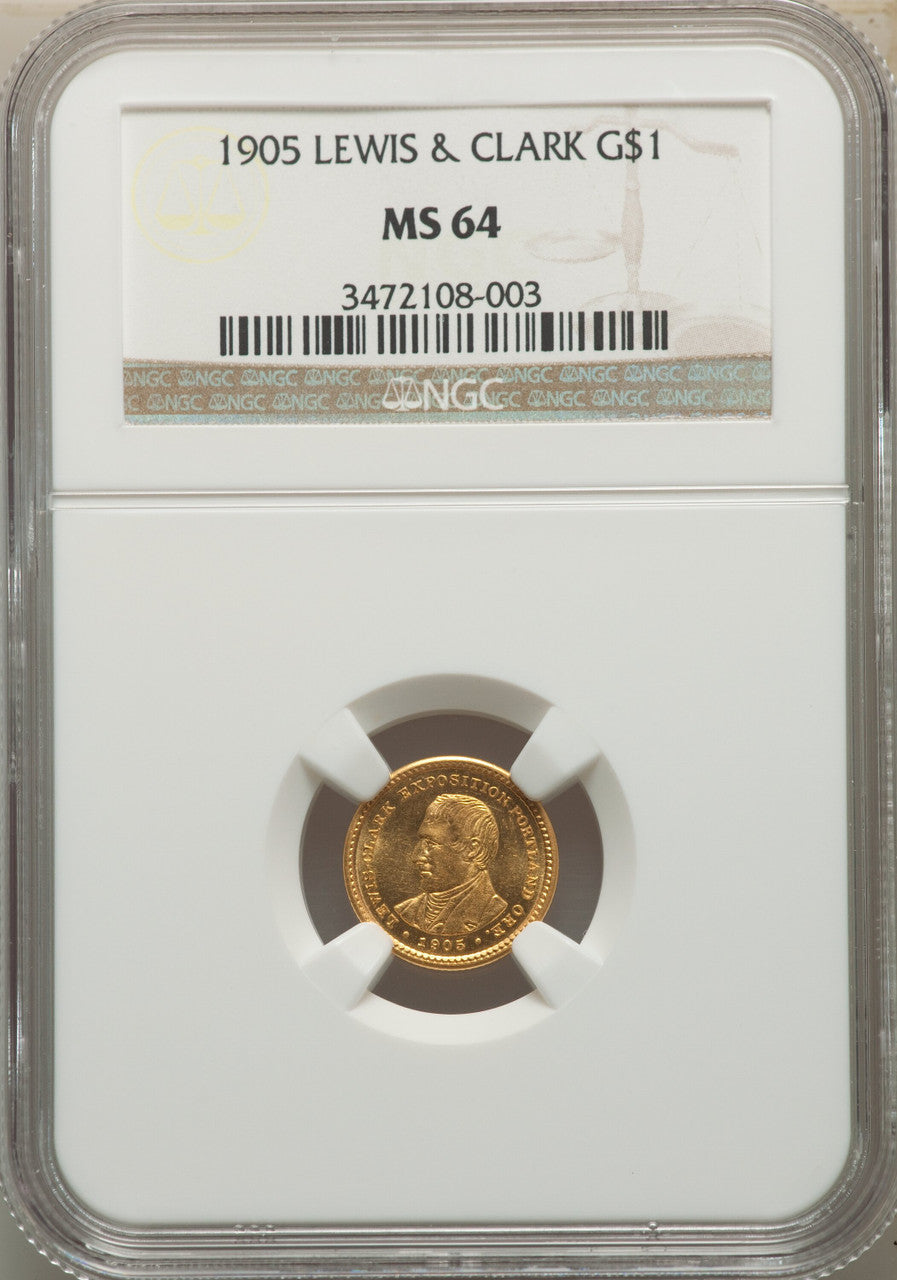 1905 G$1 Lewis and Clark Commemorative Gold NGC MS64