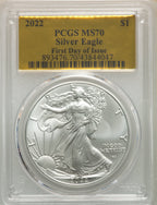 2022 1$ Silver Eagle FDI PCGS MS70