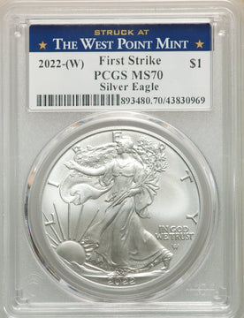2022-(W) S$ Silver Eagle Struck at West Point FS PCGS MS70