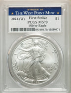 2022-(W) S$ Silver Eagle Struck at West Point FS PCGS MS70
