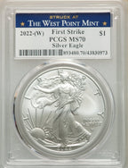 2022-(W) S$ Silver Eagle Struck at West Point FS PCGS MS70