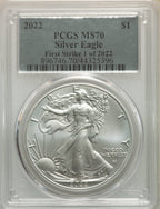 2022 S$ Silver Eagle FS 1 of 2022 PCGS MS70
