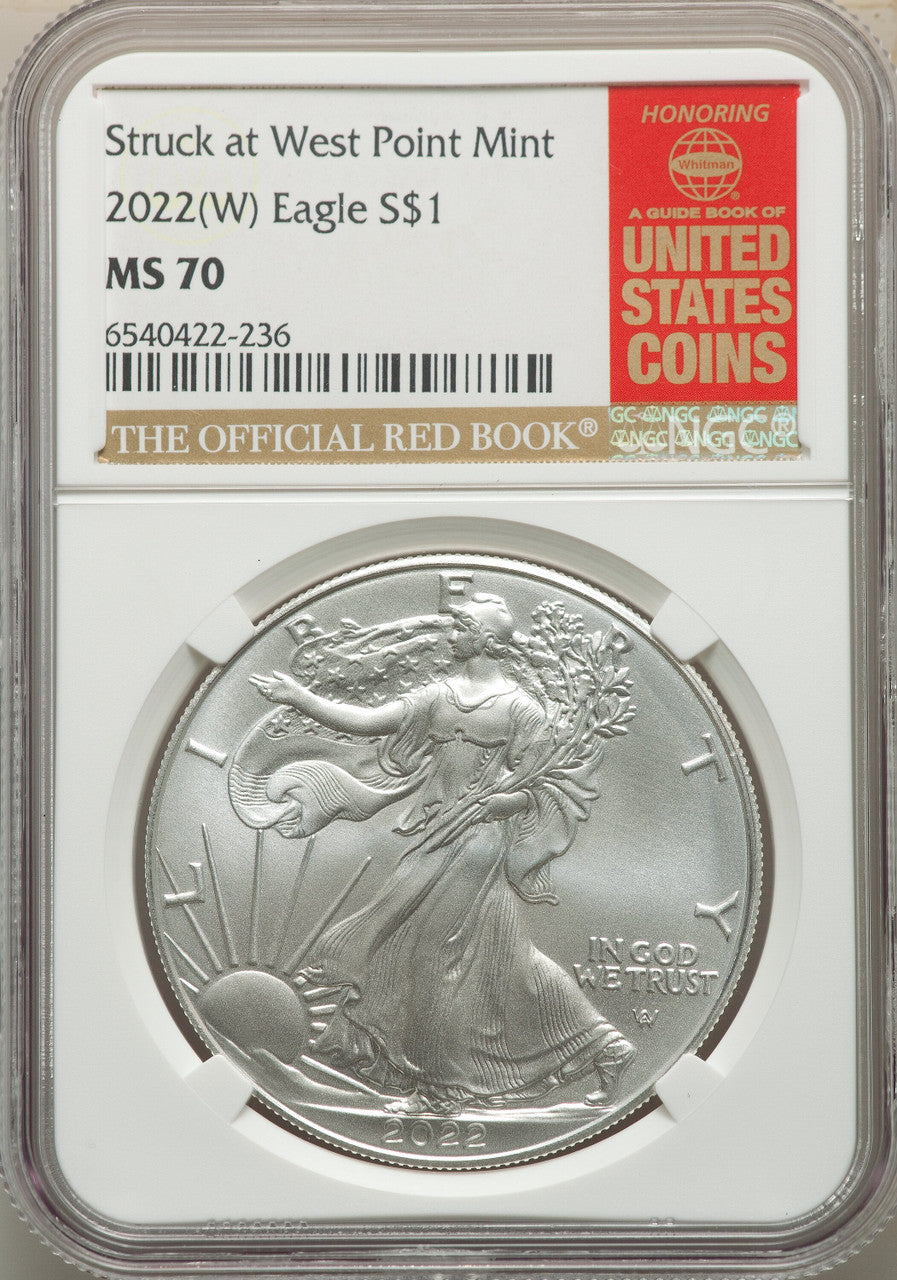 2022-(W) S$ Silver Eagle Struck at West Point NGC MS70