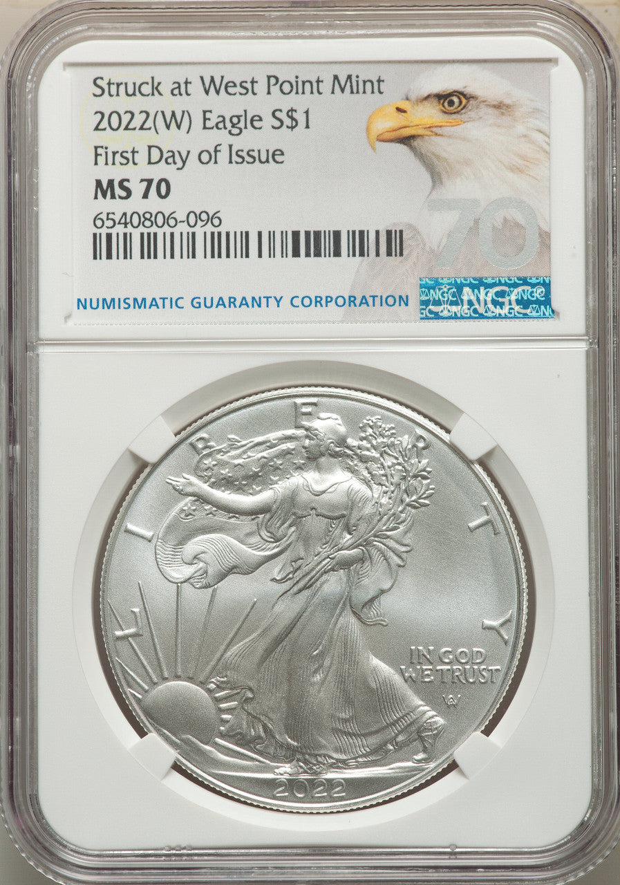 2022-(W) S$ Silver Eagle Struck at West Point FDI NGC MS70