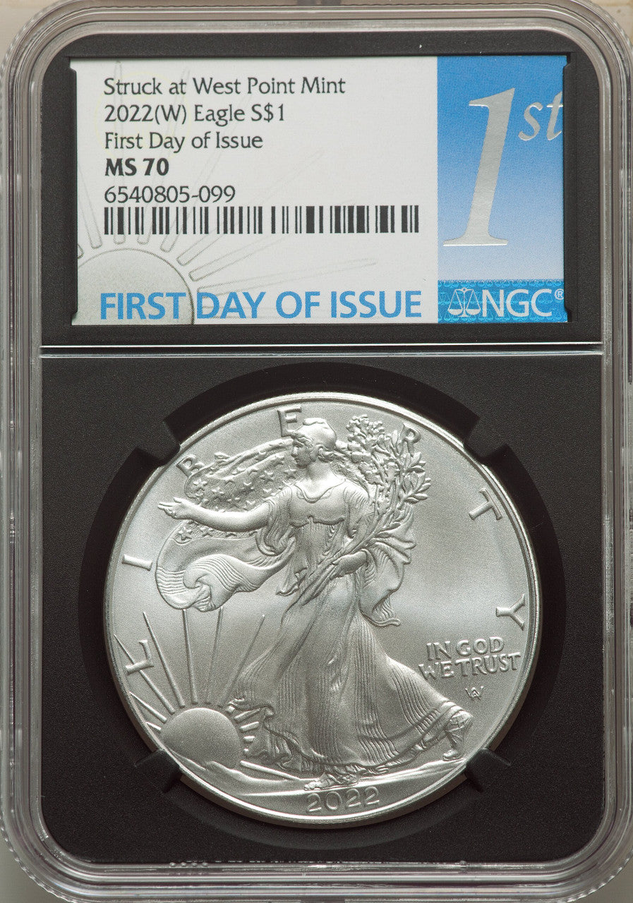 2022-(W) S$ Silver Eagle Struck at West Point FDI NGC MS70