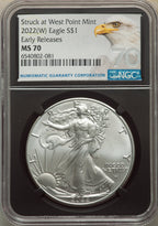 2022-(W) S$ Silver Eagle Struck at West Point FS NGC MS70