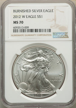 2012-W Burnished Silver Eagle NGC MS70