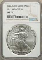 2012-W Burnished Silver Eagle NGC MS70