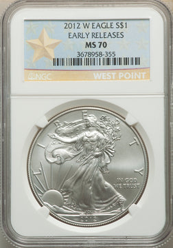 2012-W S$1 Silver Eagle Burnished First Strike SP NGC MS70