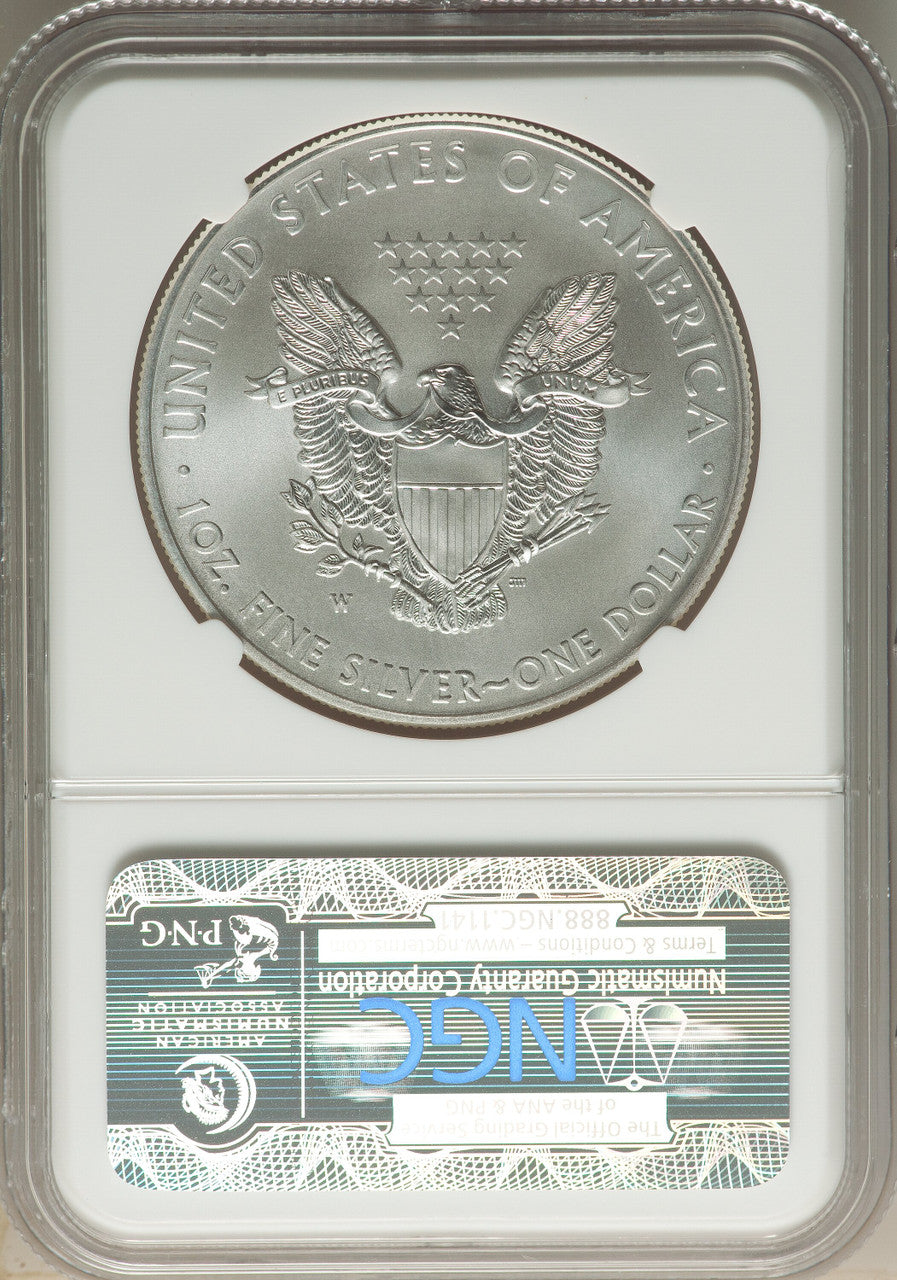 2012-W S$1 Silver Eagle Burnished First Strike SP NGC MS70