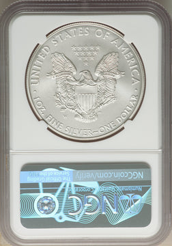 2008-W S$1 Silver Eagle Burnished SP NGC MS70