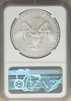 2008-W S$1 Silver Eagle Burnished SP NGC MS70