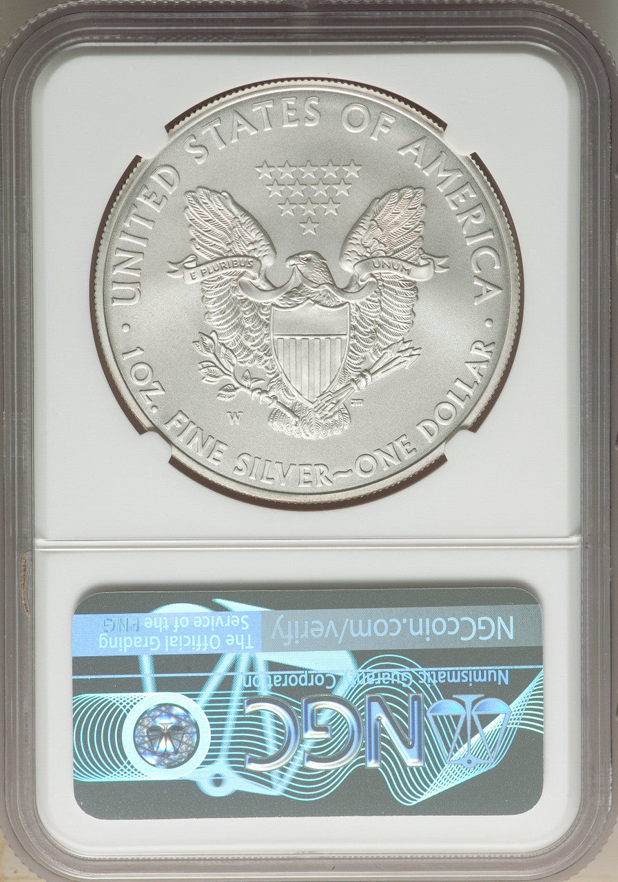2008-W S$1 Silver Eagle Burnished SP NGC MS70