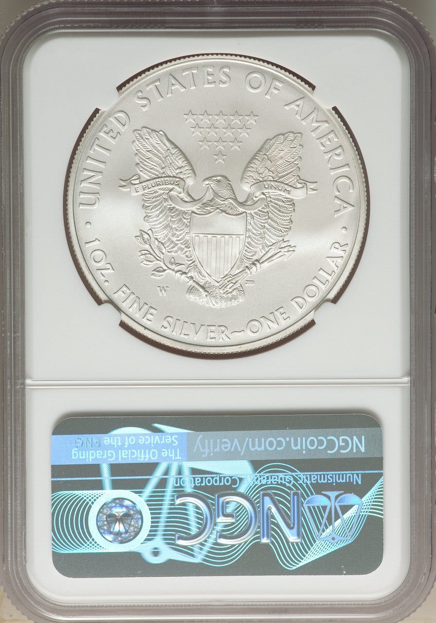 2008-W S$1 Silver Eagle Burnished SP NGC MS70