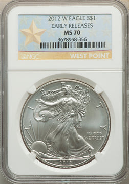 2012-W S$1 Silver Eagle Burnished First Strike SP NGC MS70
