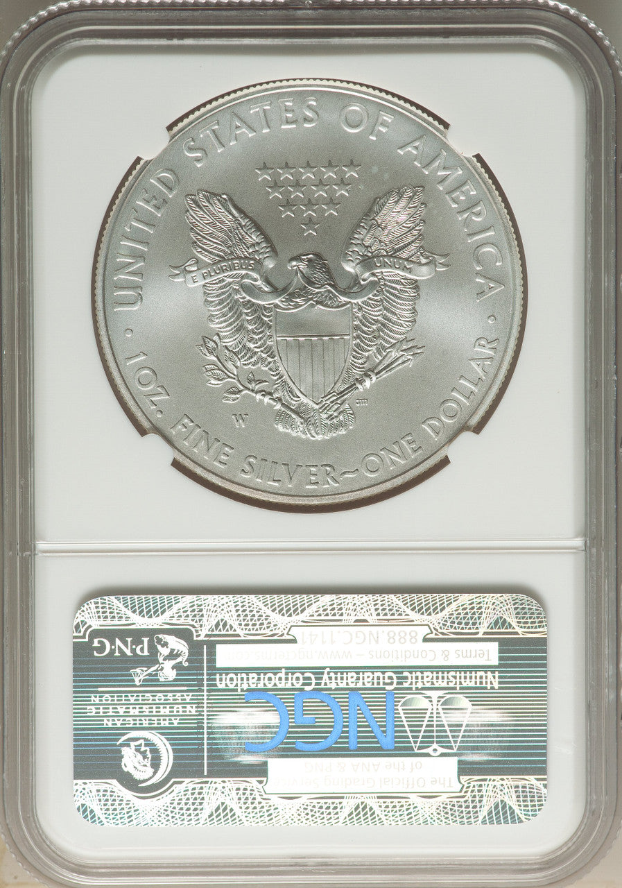 2012-W S$1 Silver Eagle Burnished First Strike SP NGC MS70