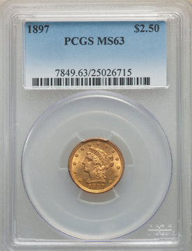 1897 $2.50 Liberty Quarter Eagle PCGS MS63