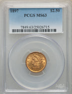 1897 $2.50 Liberty Quarter Eagle PCGS MS63