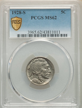 1928-S 5C Buffalo Nickel PCGS MS62