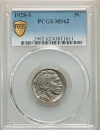 1928-S 5C Buffalo Nickel PCGS MS62