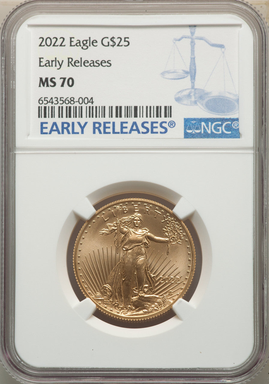 2022 $25 Half-Ounce Gold Eagle FS NGC MS70