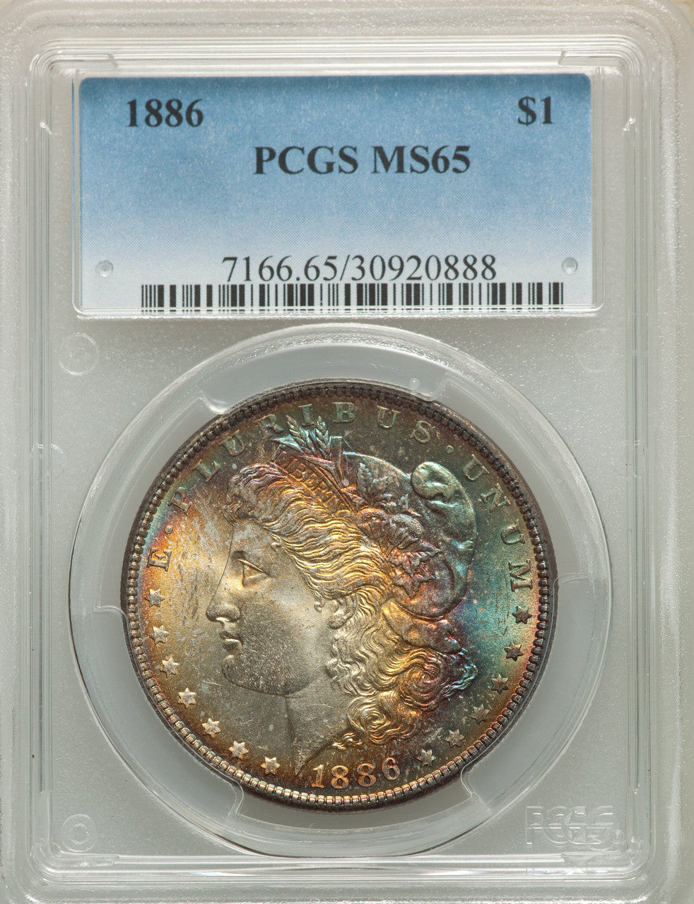 1886 S$1 Morgan Dollar PCGS MS65