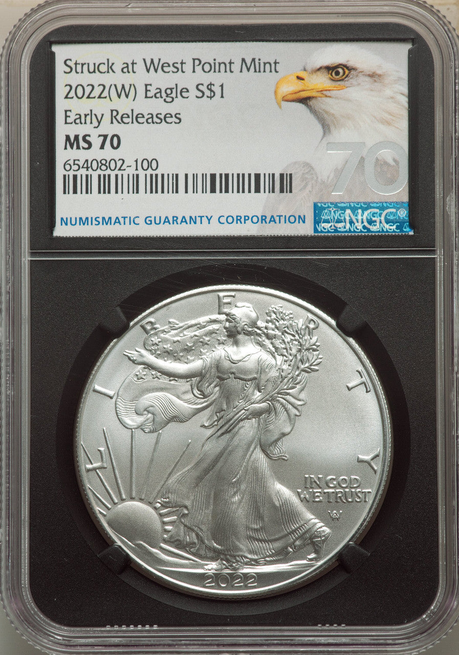 2022-(W) S$ Silver Eagle Struck at West Point FS NGC MS70
