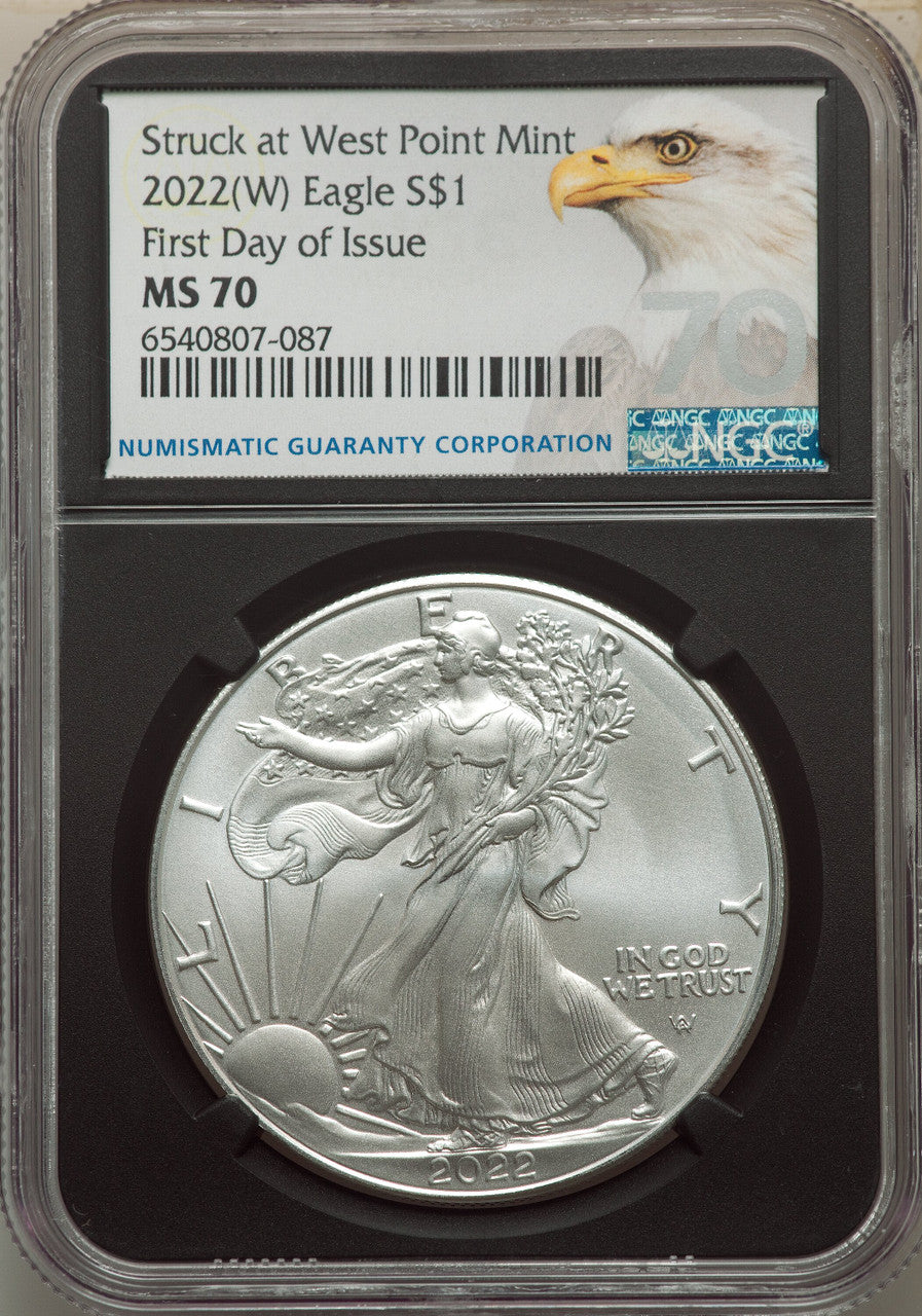 2022-(W) S$ Silver Eagle Struck at West Point FDI NGC MS70