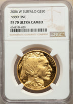 2006-W $50 One-Ounce Gold Buffalo .9999 Fine Gold NGC PF70