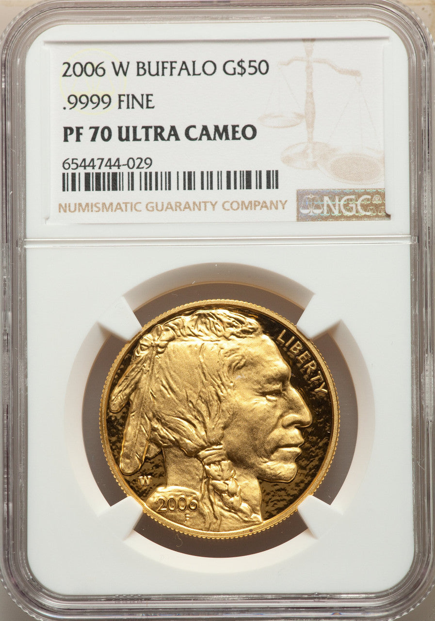 2006-W $50 One-Ounce Gold Buffalo .9999 Fine Gold NGC PF70