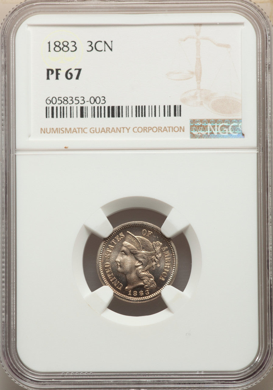 1883 3CN Proof Three Cent Nickel NGC PR67
