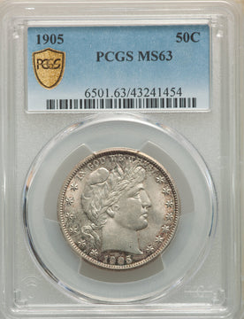 1905 50C Barber Half Dollar PCGS MS63