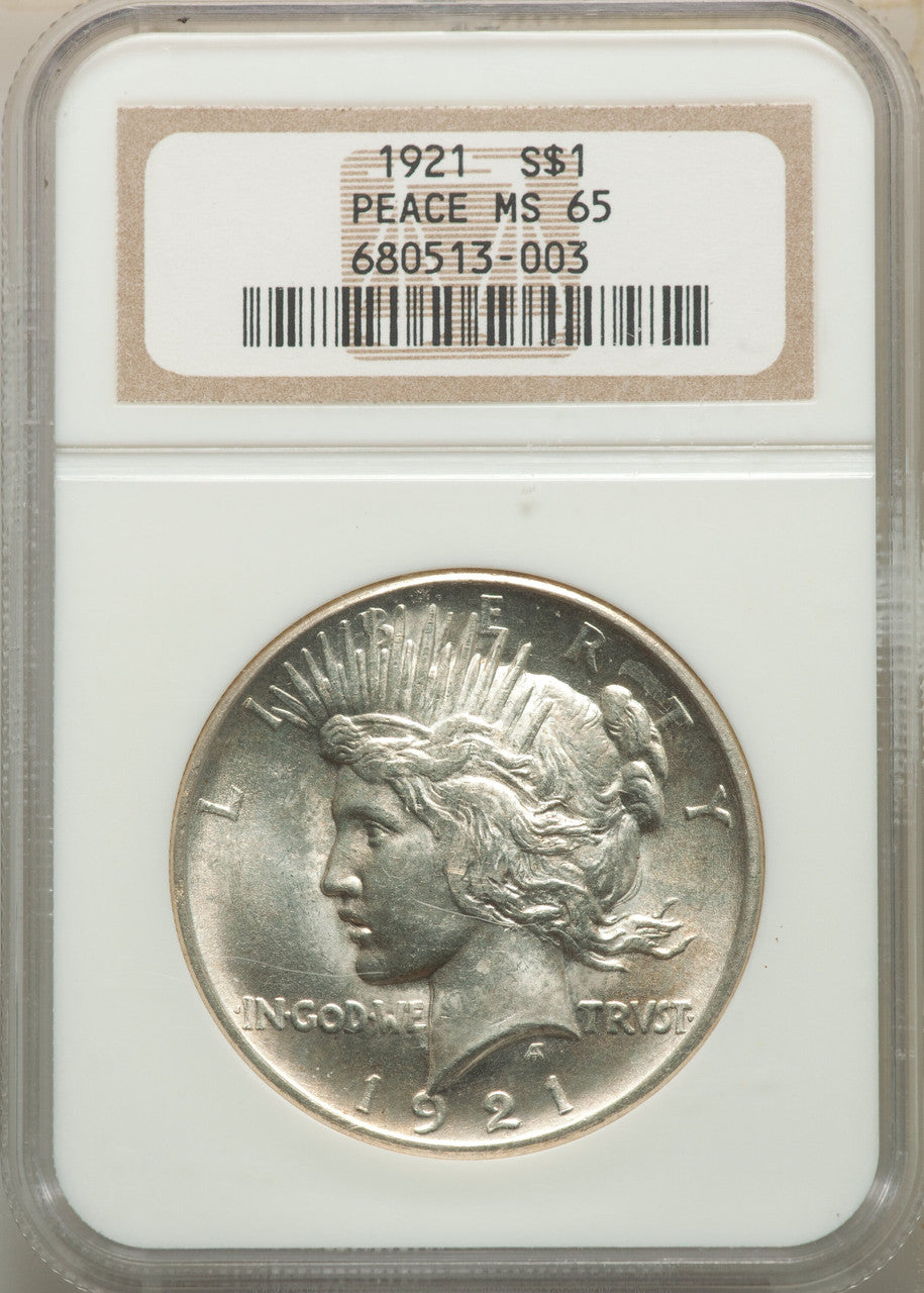 1921 $1 Peace Dollar NGC MS65