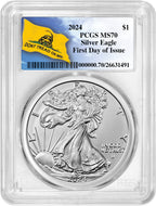 2024 American Silver Eagle FDI Tread Label PCGS MS70