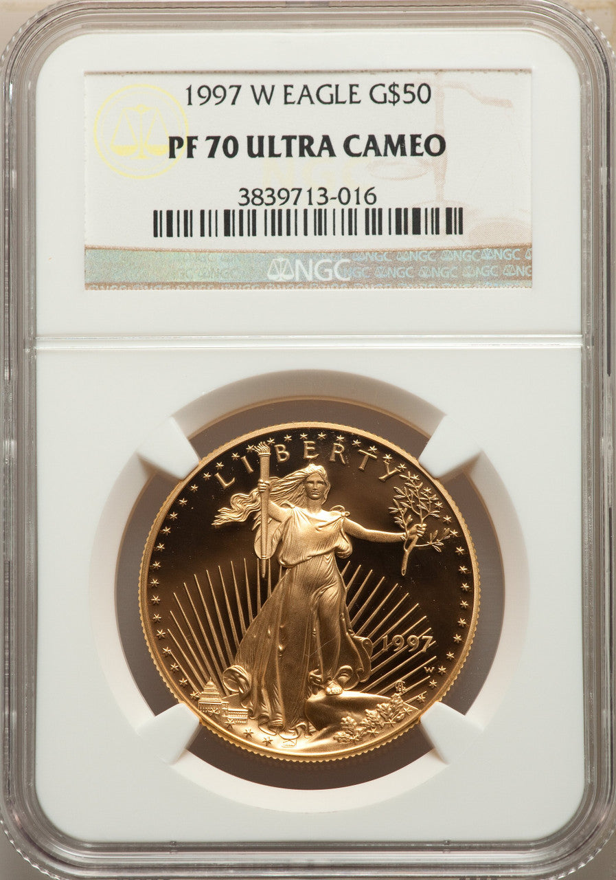 1997-W $50 One-Ounce Gold Eagle NGC MS70