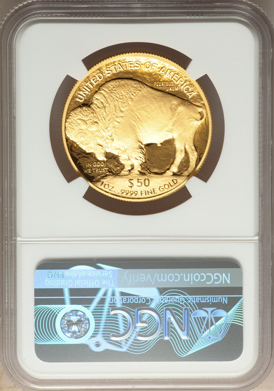 2020-W G$50 Gold Buffalo First Day of Issue Moy NGC PF70
