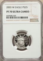 2003-W $25 Quarter-Ounce Platinum Eagle Statue of Liberty NGC PF70
