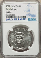 2022 $100 One-Ounce Platinum Eagle Statue of Liberty FS NGC MS70