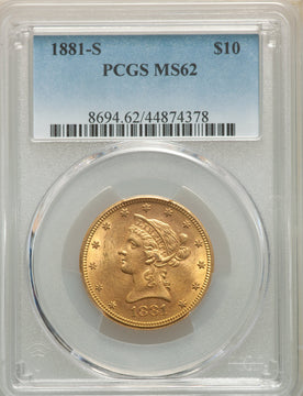 1881-S $10 Liberty Eagle PCGS MS62