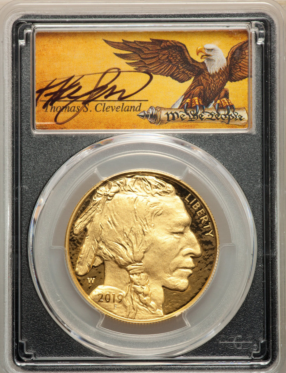 2019-W $50 One-Ounce American Buffalo .9999 Fine Gold First Day of Issue Cleveland Scroll PCGS PR70