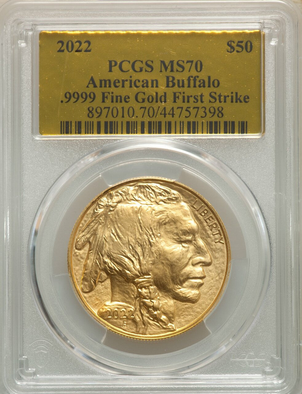 2022 $50 Gold Buffalo First Strike PCGS MS70