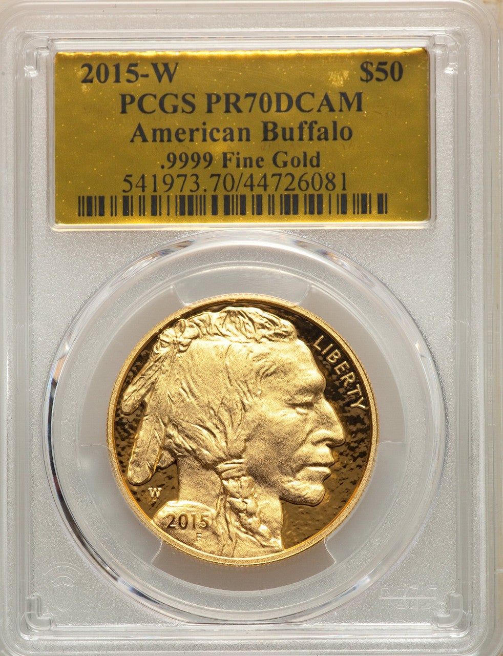 2015-W $50 One-Ounce Gold Buffalo PCGS PR70